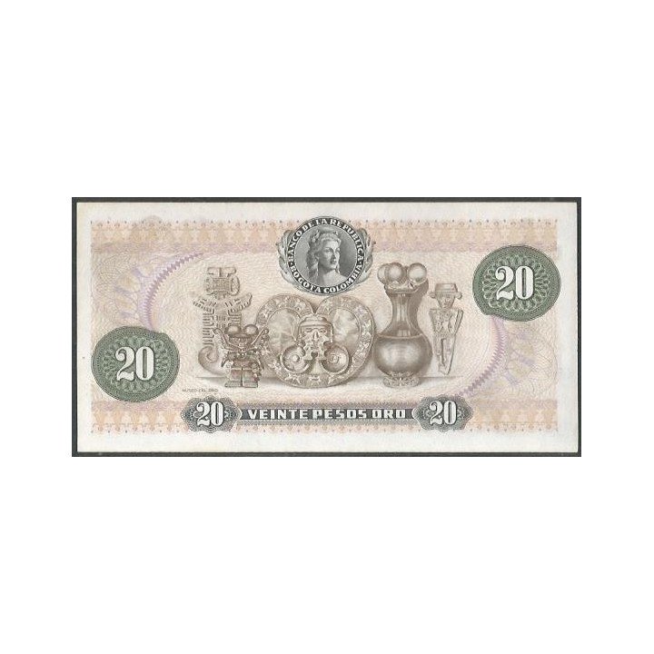 Colombia 20 Pesos 1 Ene 1983 Reposicion BGW245 reverso