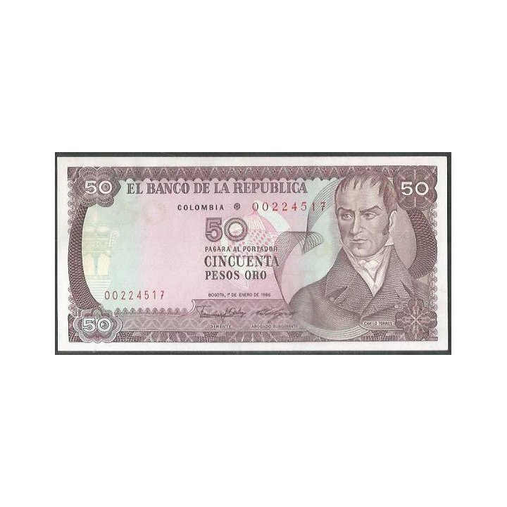 Colombia 50 Pesos 1 Ene 1986 Reposicion BGW281