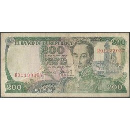 Colombia 200 Pesos 20 Jul 1978 Reposicion BGW344