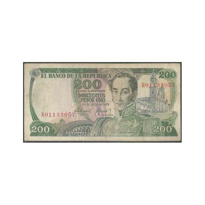 Colombia 200 Pesos 20 Jul 1978 Reposicion BGW344