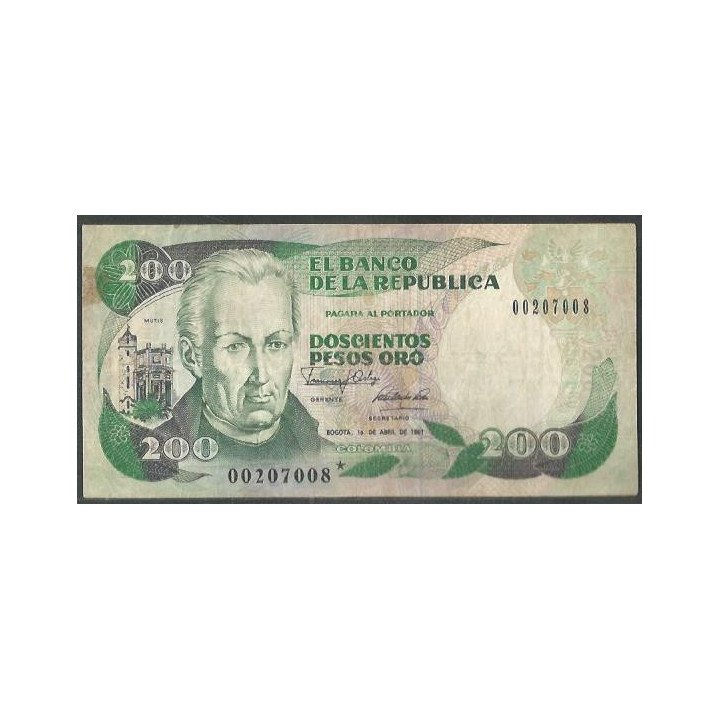 Colombia 200 Pesos 1 Abr 1991 Reposicion BGW373