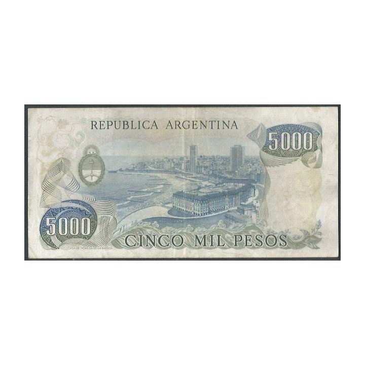 Argentina 5.000 Pesos ND1977-83 Serie A P305a reverso