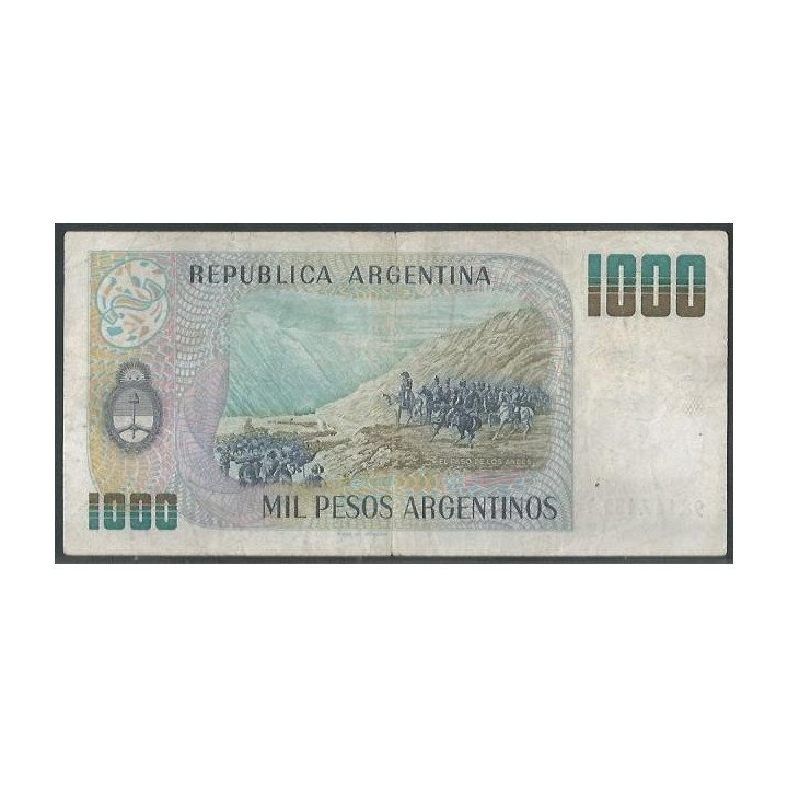 Argentina 1.000 Pesos Argentinos ND1983-5 Serie A P317a reverso