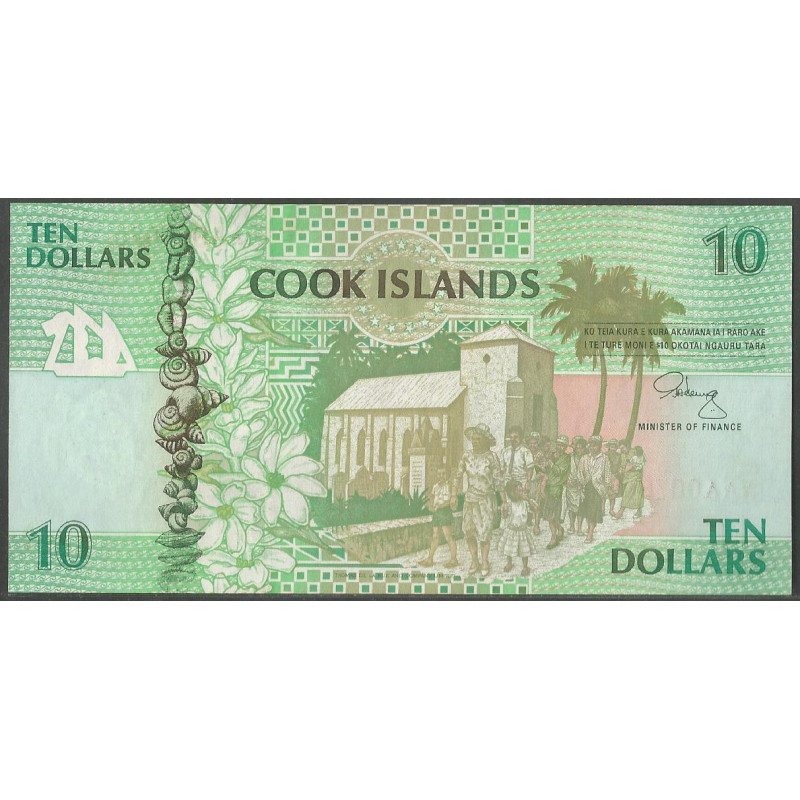 Islas Cook, 10 Dollars ND1992 P8a