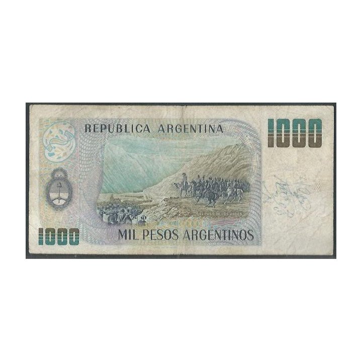 Argentina 1.000 Pesos Argentinos ND1983-5 Serie B P317a reverso