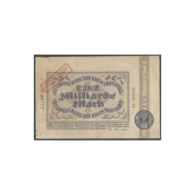 Alemania - Rhein, 1 Millardo Mark 1 Abr 1924