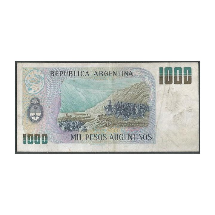 Argentina 1.000 Pesos Argentinos ND1983-5 Serie C P317b reverso
