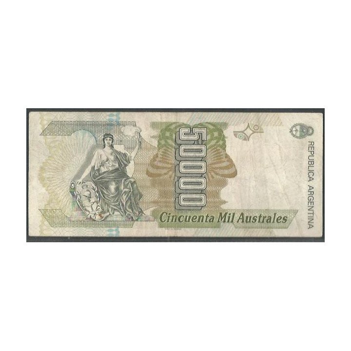Argentina 50.000 Australes ND1989-91 Serie A P335 reverso