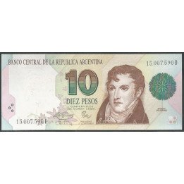Argentina 10 Pesos ND1993 Serie D P342b