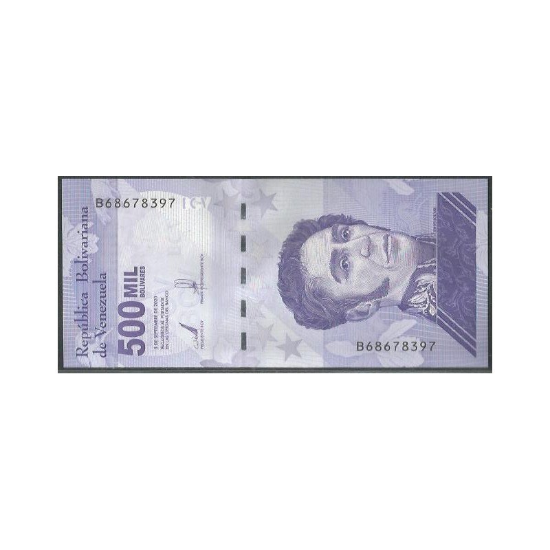 Venezuela, 500.000 Bolivares 3 Sep 2020 B8 Dig P113