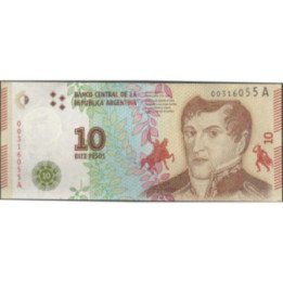Argentina 10 Pesos ND2016 Serie A P360