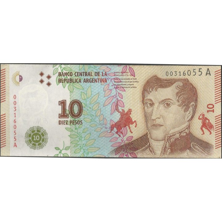 Argentina 10 Pesos ND2016 Serie A P360
