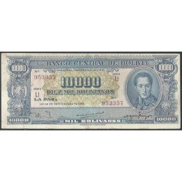 Bolivia 10.000 Bolivianos L 20 Dic 1945 Serie L1 P151