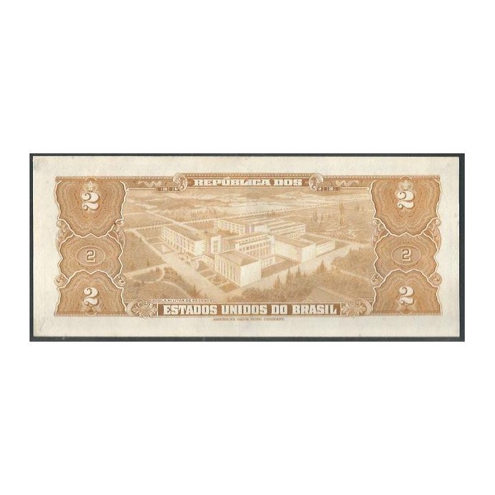 Brasil 2 Cruzeiros ND1954-8 Firma 2 P151a reverso