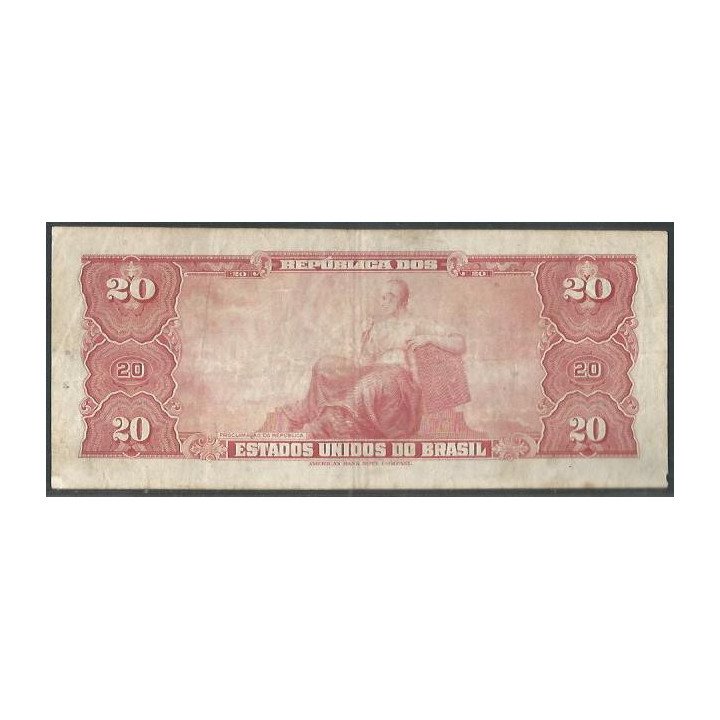 Brasil 20 Cruzeiros ND1961 Firma 9 P168a reverso
