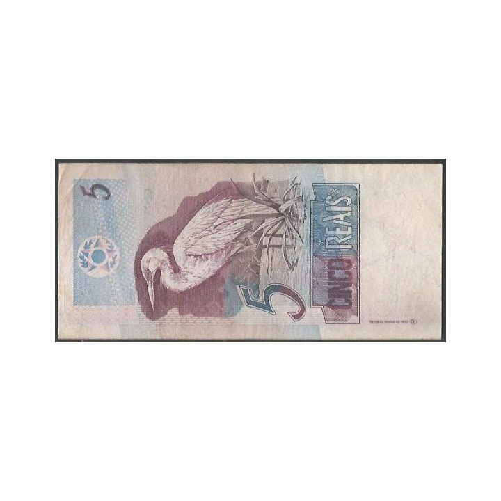 Brasil 5 Reales ND1997- Firma 39 P244Ad reverso