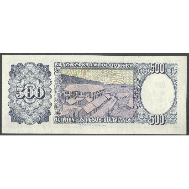 Bolivia 500 Pesos Bolivianos 1 Jun 1981 C P165a reverso