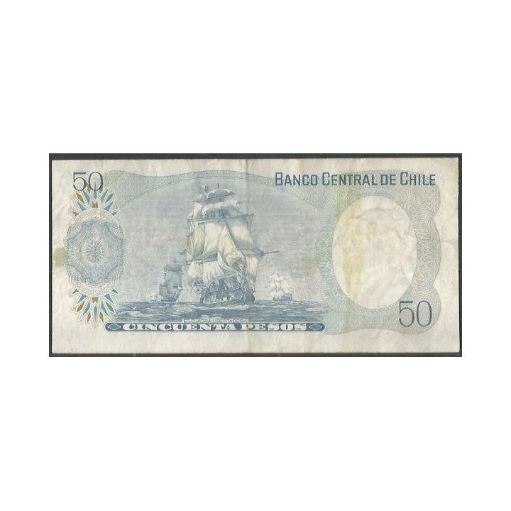 Chile 50 Pesos 1978 P151a reverso