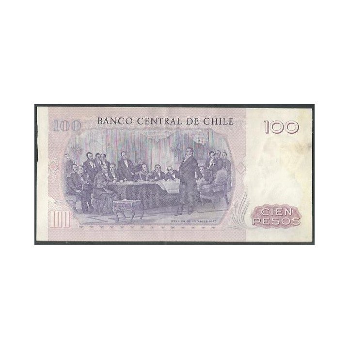 Chile 100 Pesos 1979 P152b reverso