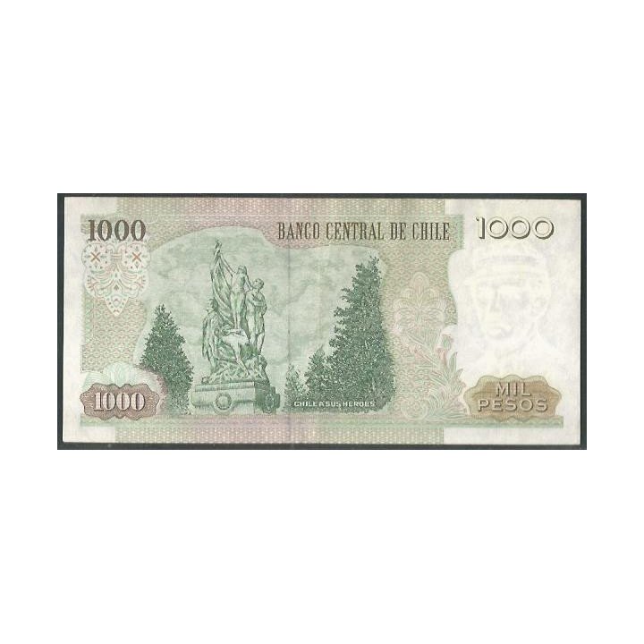 Chile 1.000 Pesos 2002 P154f reverso