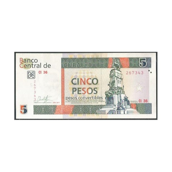 Cuba 5 Pesos Convertibles 2017 PFX48g