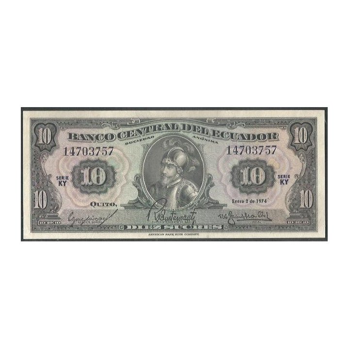 Ecuador 10 Sucres 2 Ene 1974 KY P101Ab
