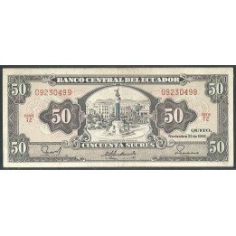 Ecuador 50 Sucres 22 Nov 1988 TZ Firma 1 P122a