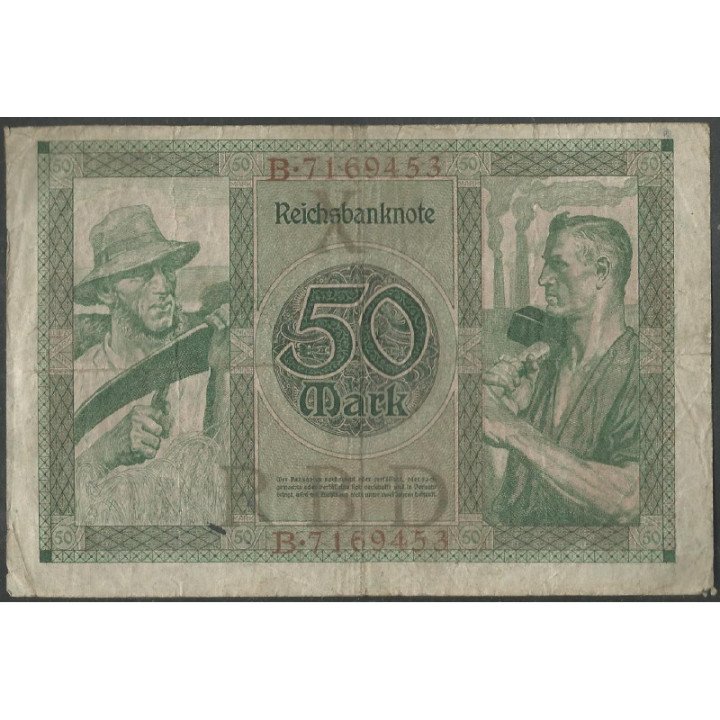 Alemania 50 Mark 23 Jul 1920 P68 reverso