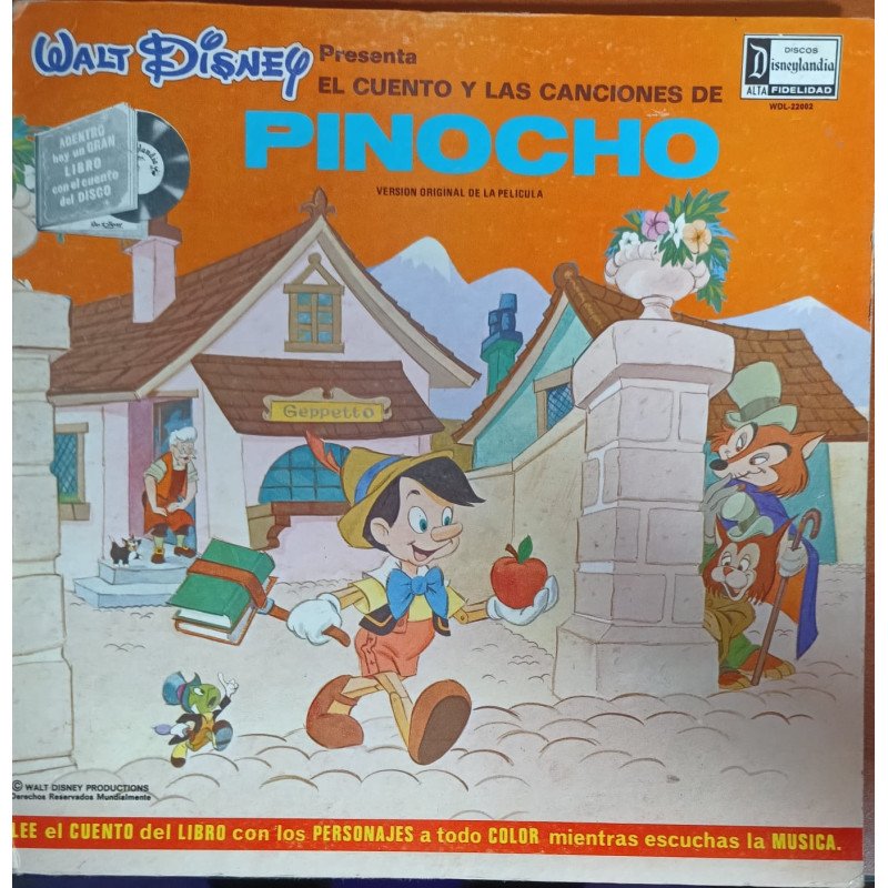 Walt Disney, Pinocho, El Cuento y las canciones