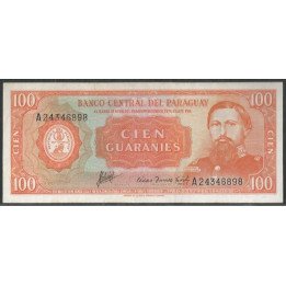 Paraguay 100 Guaranies L1952 P199b