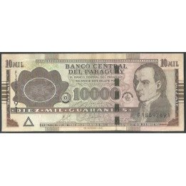 Paraguay 10.000 Guaranies 2010 F P224d