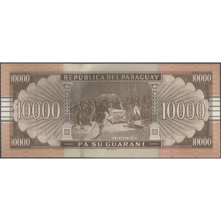 Paraguay 10.000 Guaranies 2011 G P224e reverso