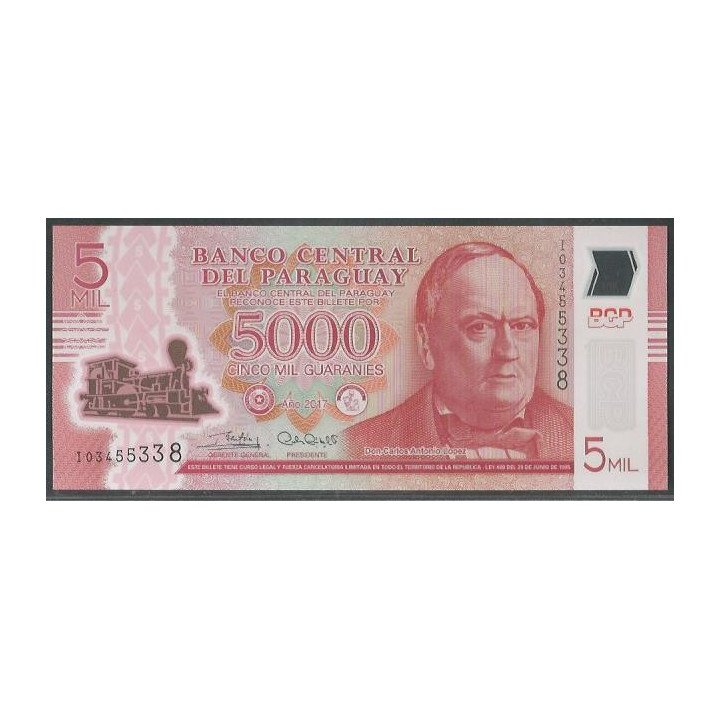 Paraguay 5.000 Guaranies 2017 P234c