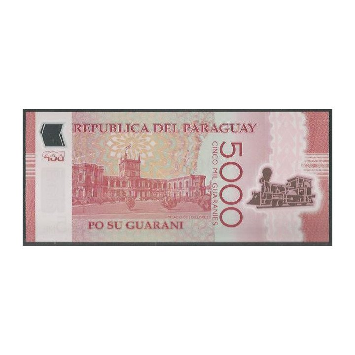 Paraguay 5.000 Guaranies 2017 P234c reverso