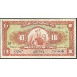 Peru 10 Soles 1 Feb 1961 P82A