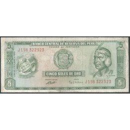 Peru 5 Soles 16 Oct 1970 P99b