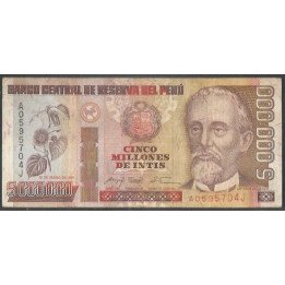 Peru 5.000.000 Intis 16 Ene 1991 P150a