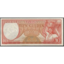 Suriname 10 Gulden 1 Sep 1963 P121b