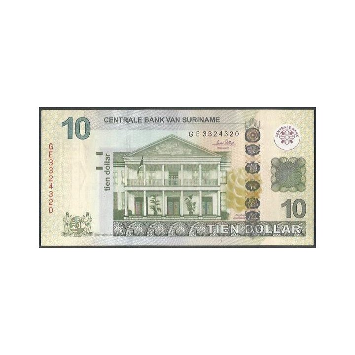 Suriname 10 Dollars 1 Sep 2010 P163a