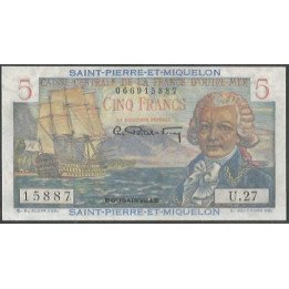 Saint Pierre & Michelon 5 Francs ND1950-60 P22