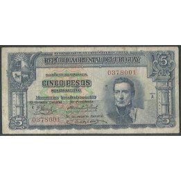 Uruguay 5 Pesos L1939 Serie A P36a
