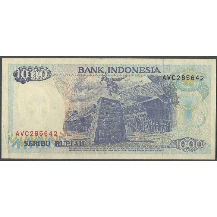 Indonesia 1.000 Rupias 1992 (96) P129e reverso