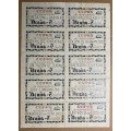 España - Cupon de racionamiento (Pliego de 10 vales), Legion Condor 1942