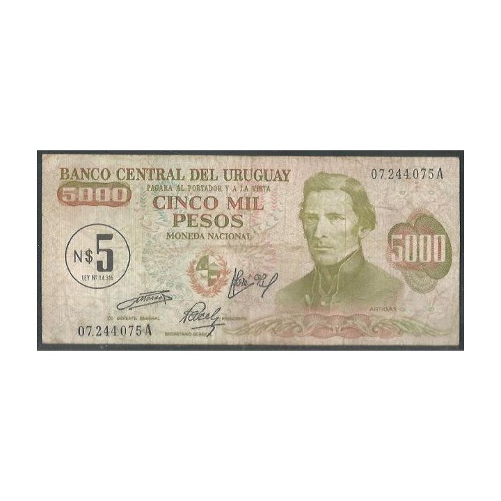 Uruguay 5 Nuevos pesos ND1975 P57