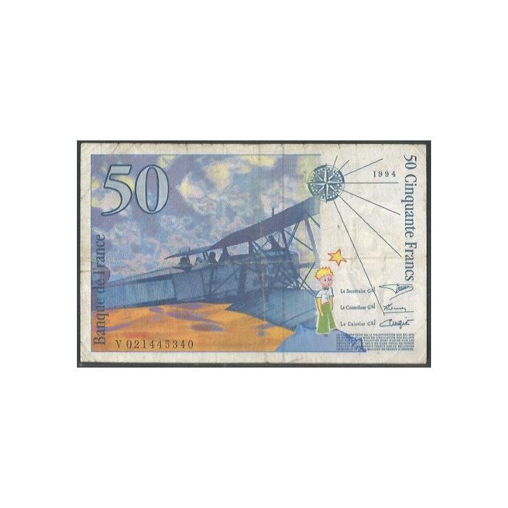 Francia 50 Francs 1994 P157Ab reverso