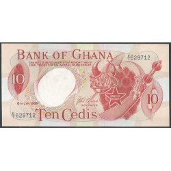 Ghana 10 Cedis 8 Ene 1969 P12b