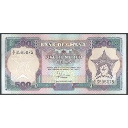 Ghana 500 Cedis 31 Dic 1986...