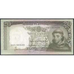 Portugal 20 Escudos 26 May 1964 P167a2