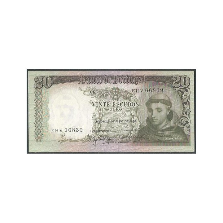 Portugal 20 Escudos 26 May 1964 P167a2