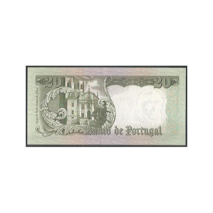Portugal 20 Escudos 26 May 1964 P167a2 reverso